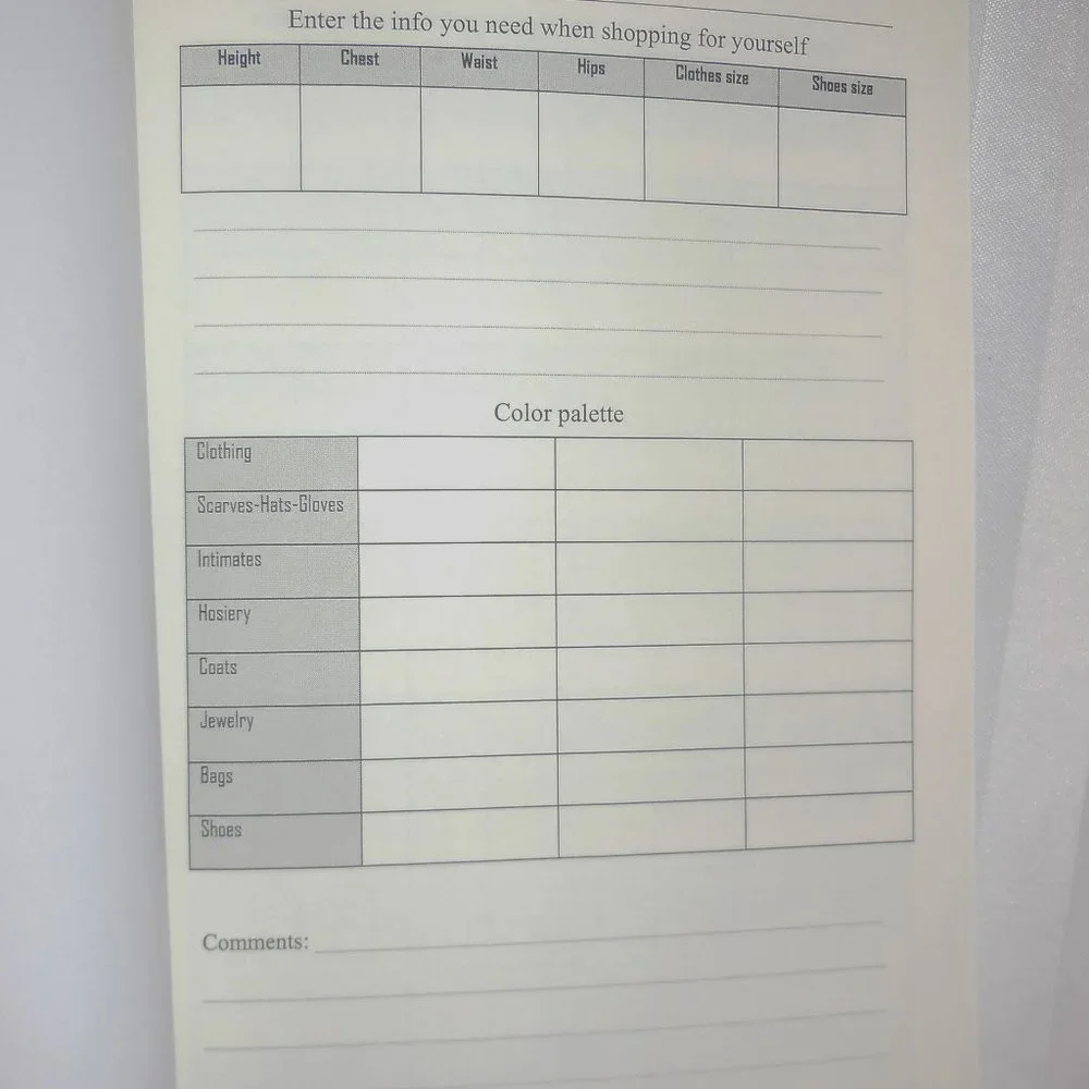 Online Shopping Log & Weekly Wardrobe Planner Paperback 108 pages tracker gifts